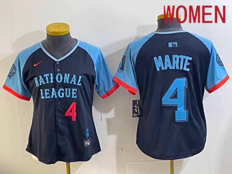 Women Arizona Diamondback #4 Marte Blue All star 2024 Nike MLB Jersey style 2